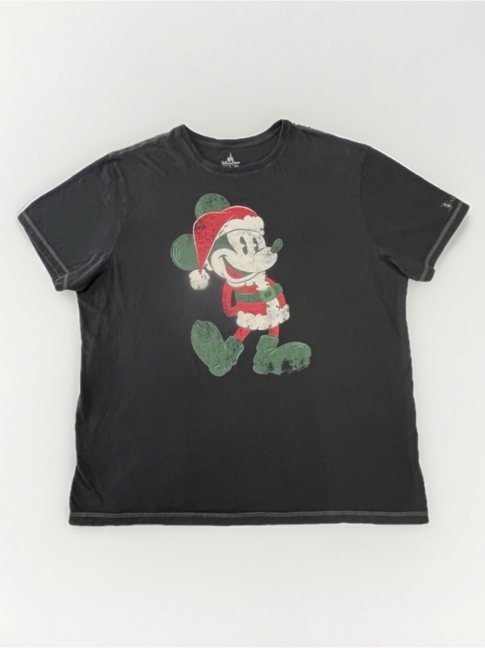 Disney Parks Mickey Mouse Santa Graphic Tee Disneyland DLR Black XL